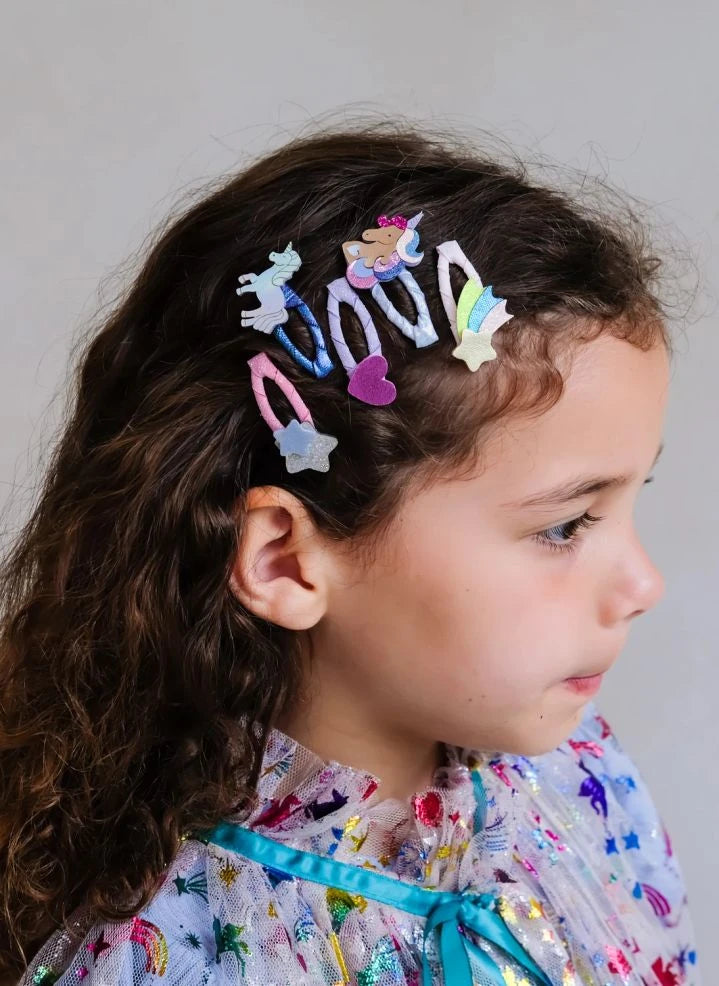 Mimi & Lula - 5-piece Unicorn hair clip set | Pink