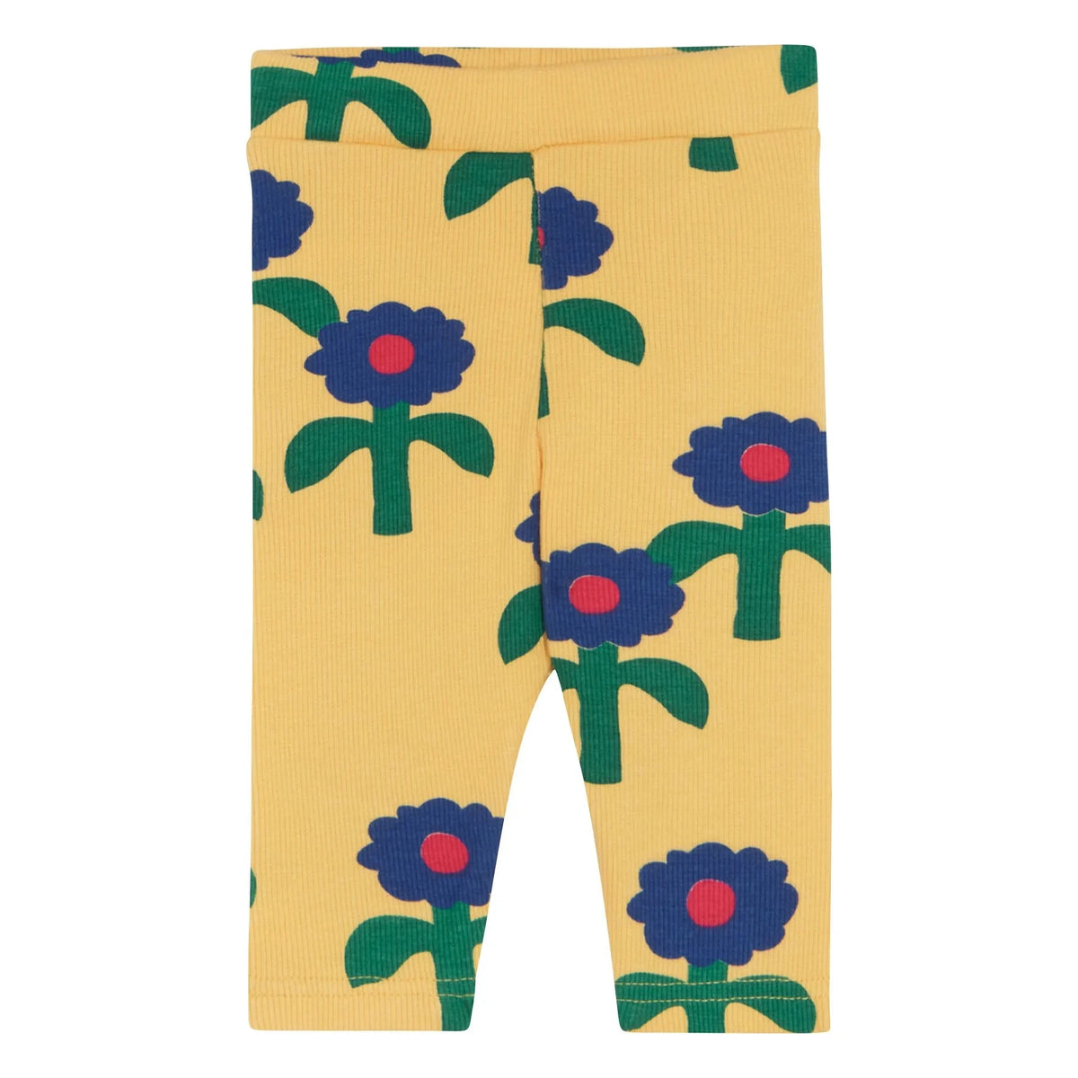The Campamento - Floral Ribbed Tights | Yellow