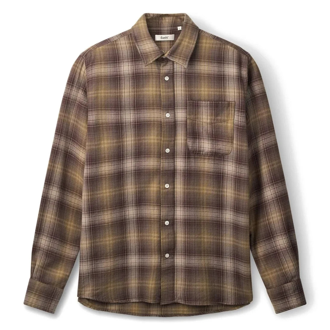Forét - Ridge Check Flannel Shirt | Dark Brown