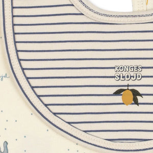 Konges Sløjd - Set of 2 Striped Organic Cotton Bibs | Beige