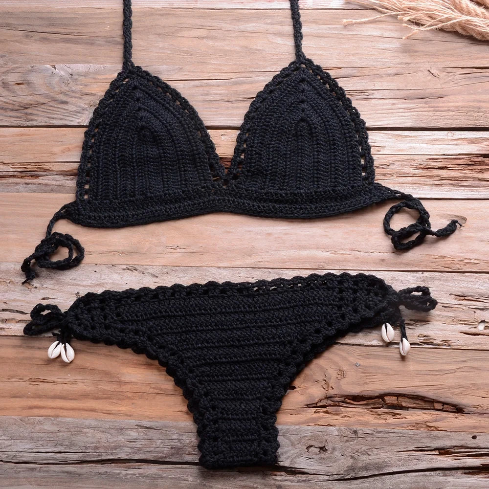 Jesminda - Knitted Black Brazilian Bikini Set