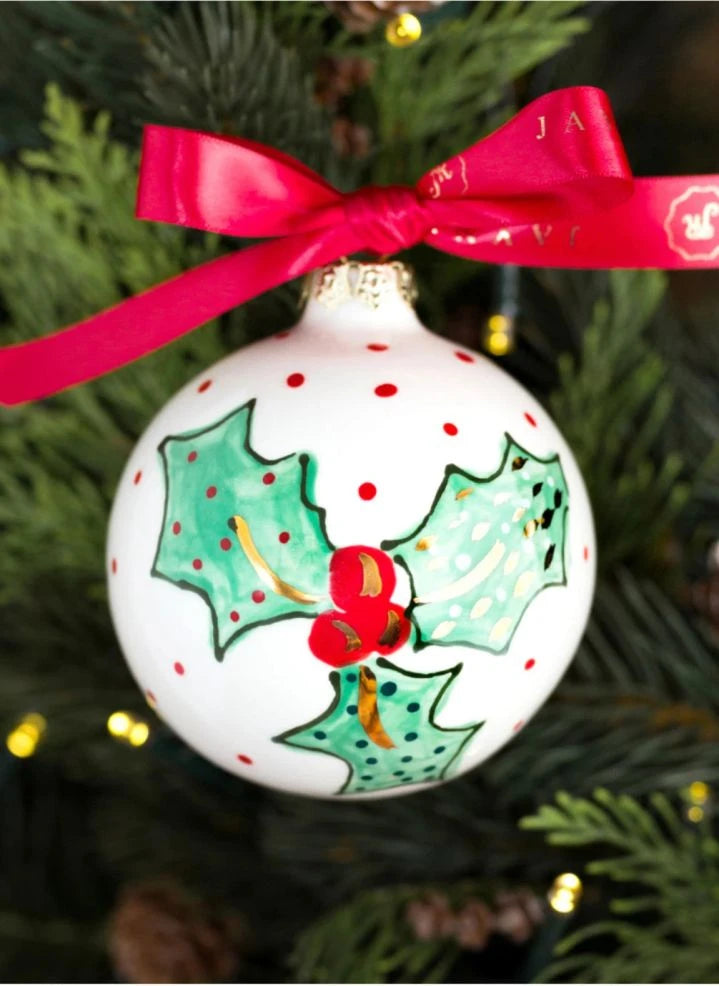 Jayne Redmond - Holly Porcelain Christmas Bauble