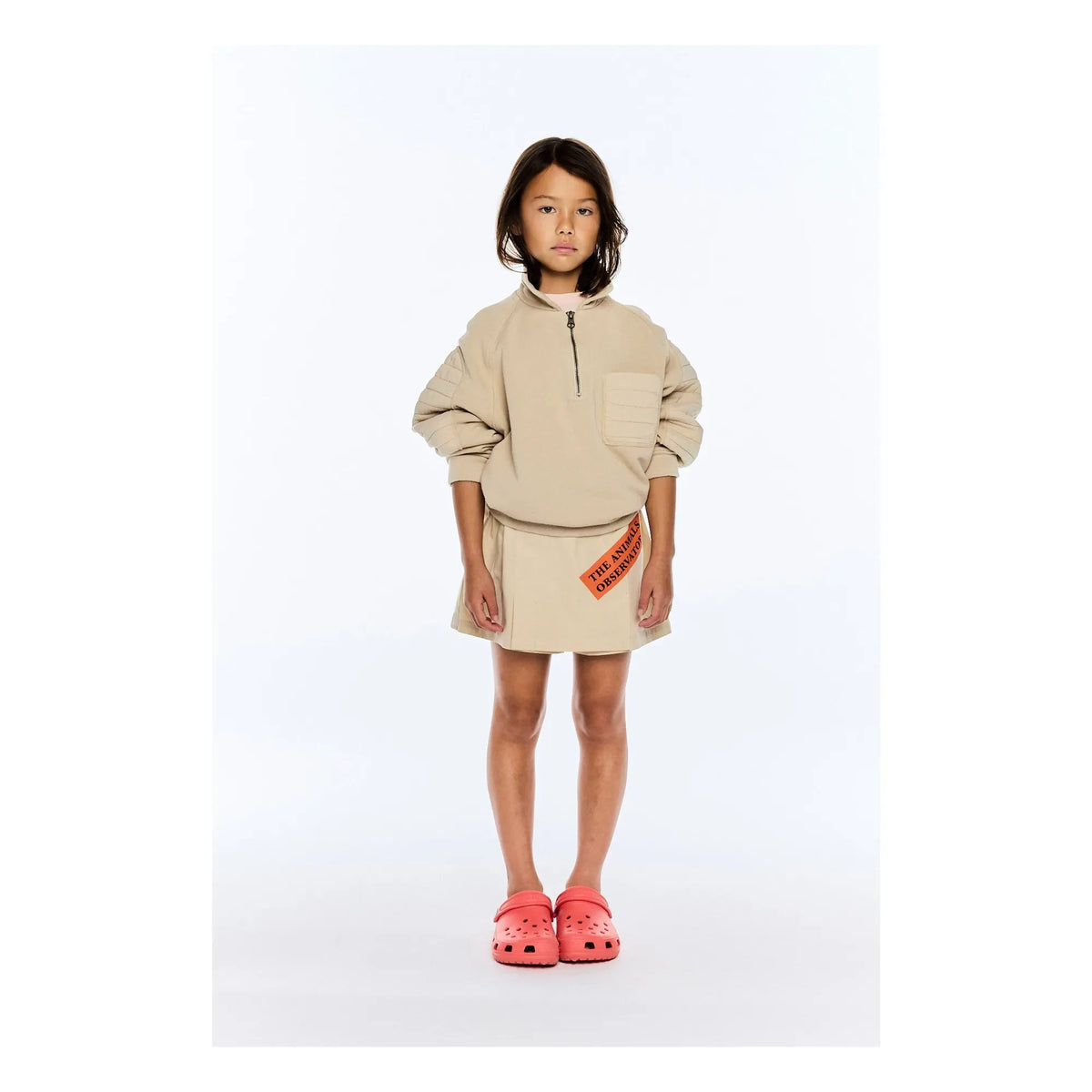 The Animals Observatory - Seahorse Hooded Zip-Up Sweatshirt | Natural
