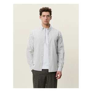 Les Deux - Striped Poplin Shirt | White - Ivory