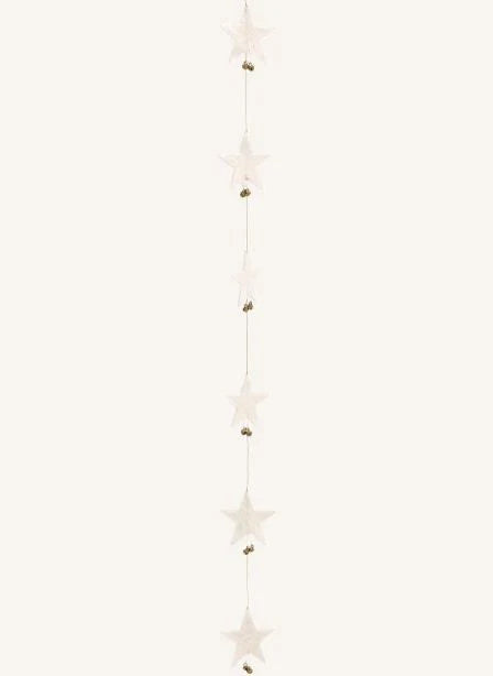 Muskhane - “Shooting Stars” Felt Ornament Garland | Ecru
