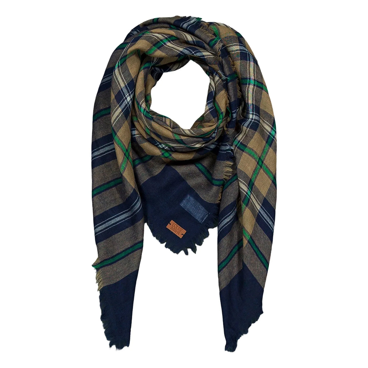 Louise Misha - Mekness Wool Check Scarf - Women's Collection | Blue