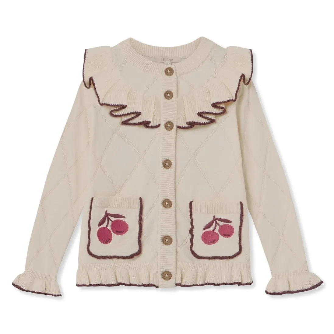 Fliink - Nova Organic Cotton Ruffled Cardigan | Ecru