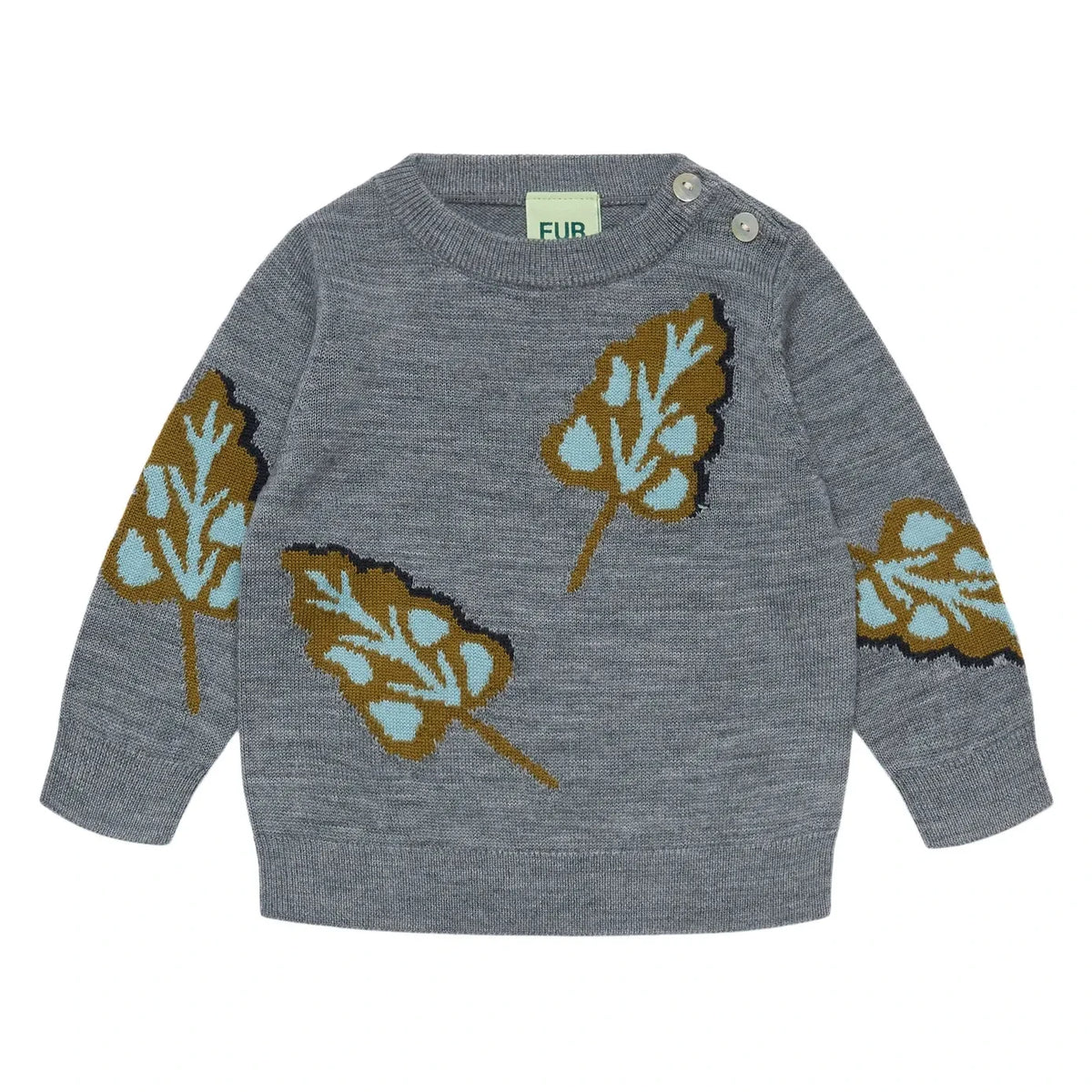 FUB - Fine Knit Merino Wool "Trees" Sweater | Grey