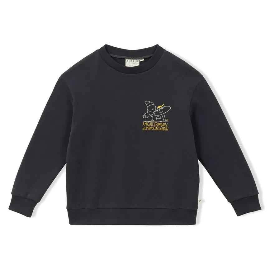 Arsène et Les Pipelettes - Organic Cotton Baguette Sweatshirt | Charcoal Grey