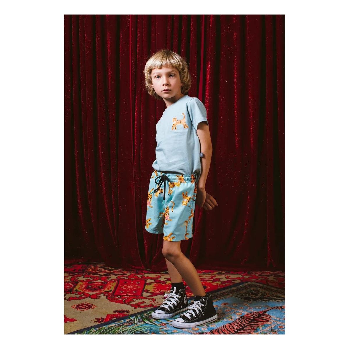 Pepita & Me - Tiger Swim Shorts | Blue