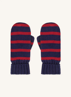 Petit Bateau - Striped Organic Cotton Gloves | Navy blue