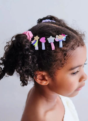 Mimi & Lula - 8-piece Unicorn Hair Clip Set | Pink