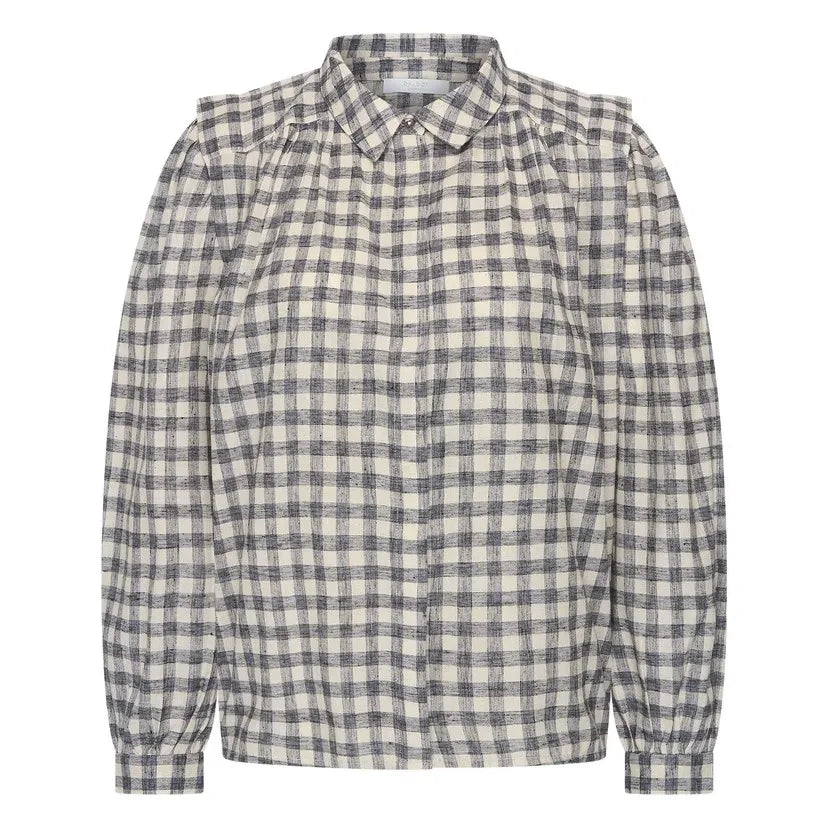 By Bar - Maia Checkered Blouse | Ash Gray