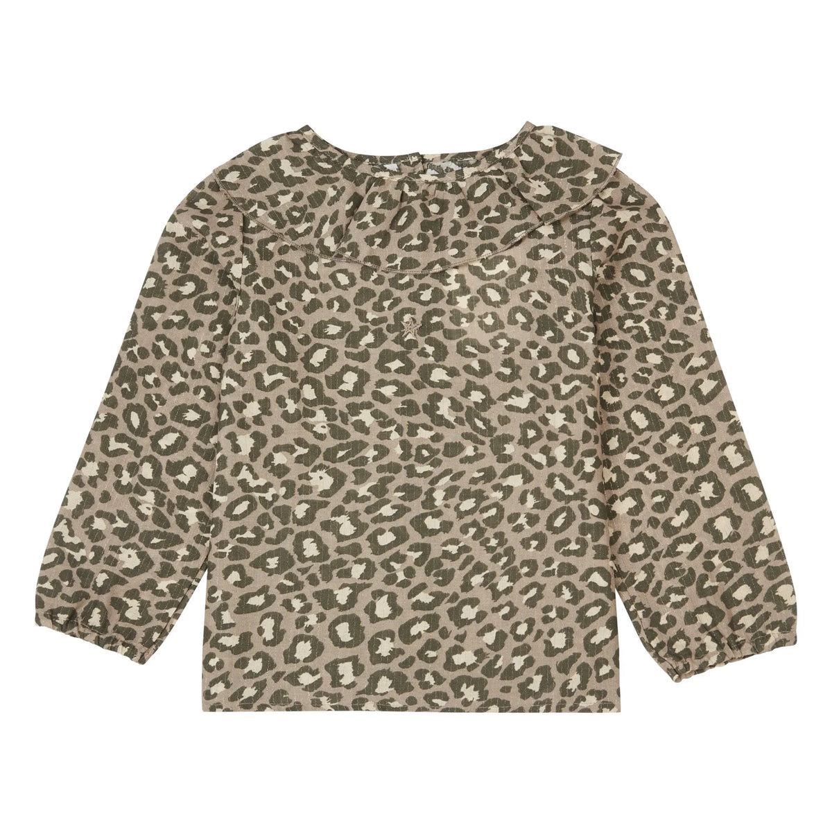 Tocoto Vintage - Leopard Print Ruffled Collar Blouse | Brown