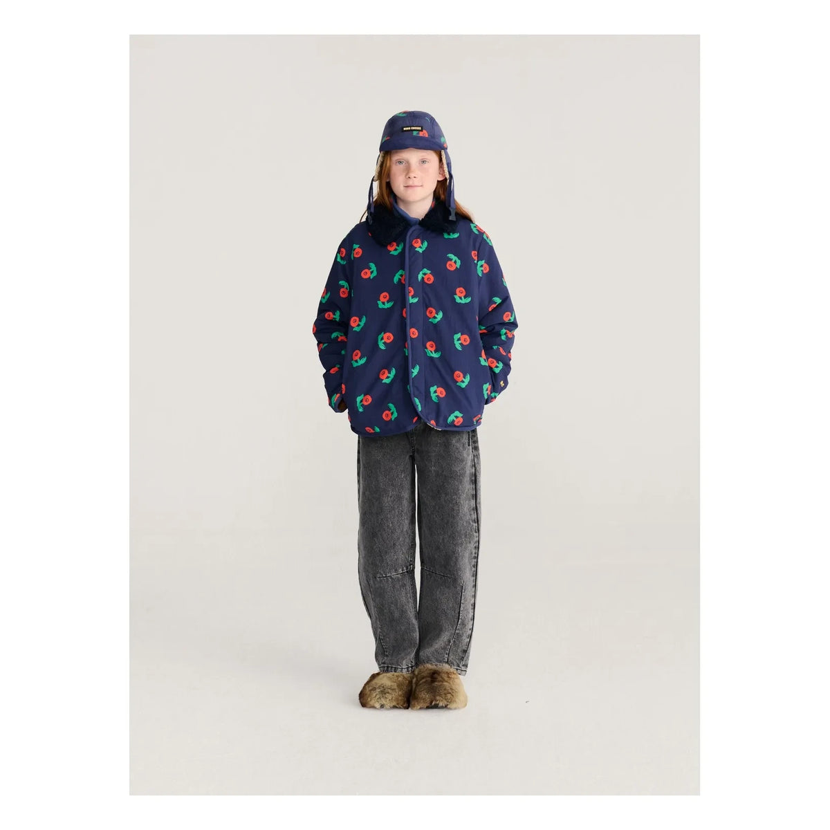 Bobo Choses - Reversible Sherpa Jacket Made from Recycled Fibers | Navy