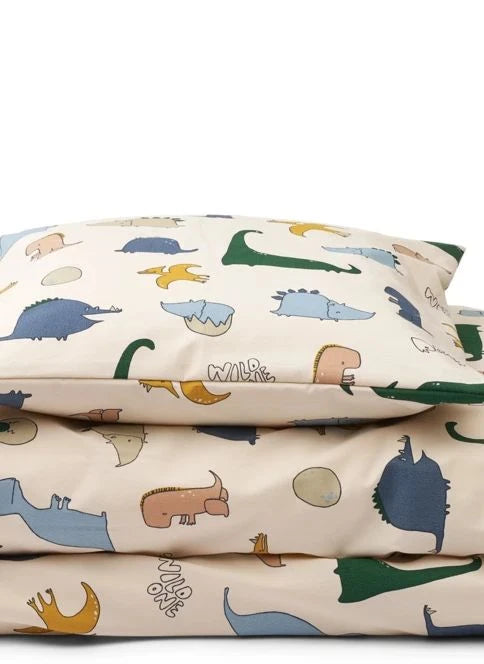 Liewood - Organic Cotton Bedding Set | Dino Roar/Sand