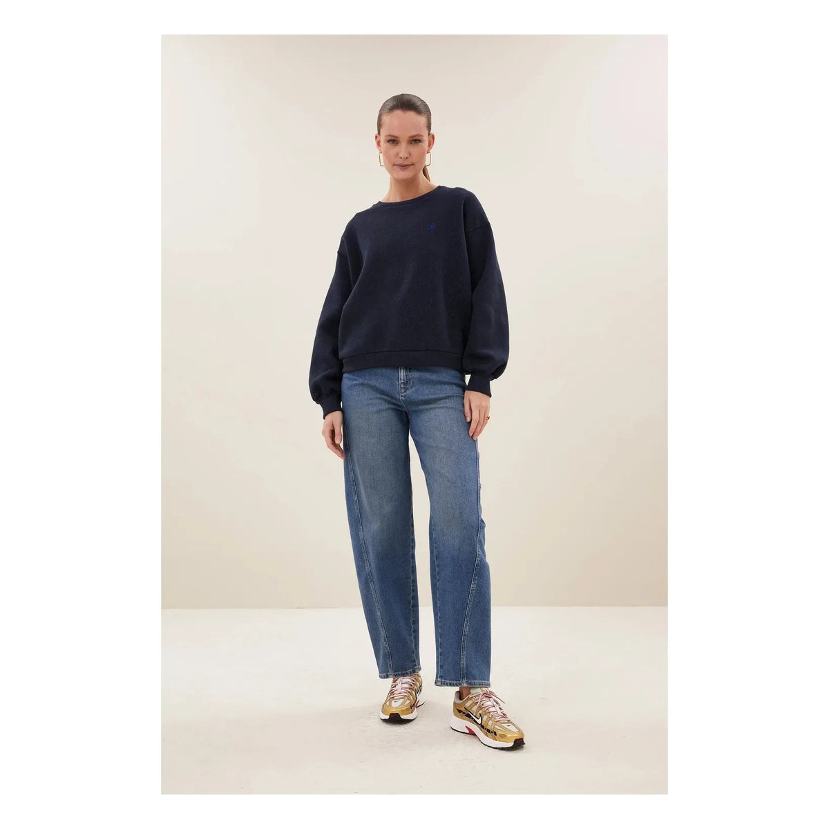 By Bar - Lili Sparkle cotton sweatshirt | Navy