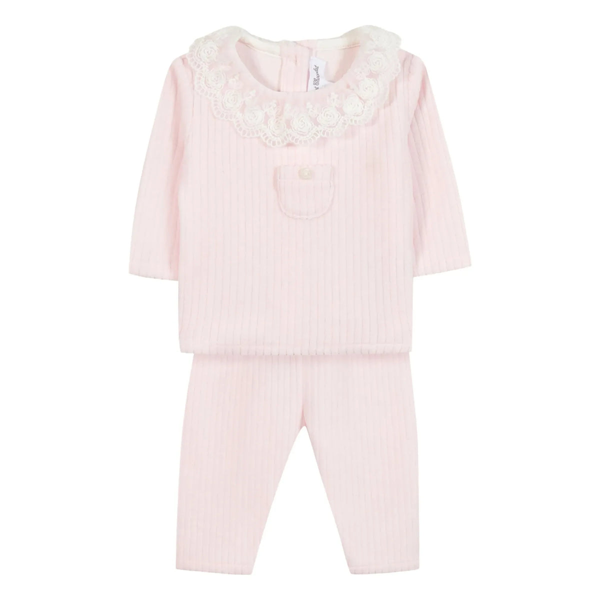 Tartine et Chocolat - Ribbed Sweater and Leggings Set | Pale Pink