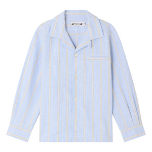 Bonpoint - Mael Striped Organic Cotton Shirt | Light Blue