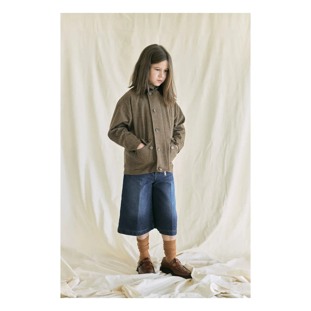 Tangerine - Check Buttoned Jacket | Brown