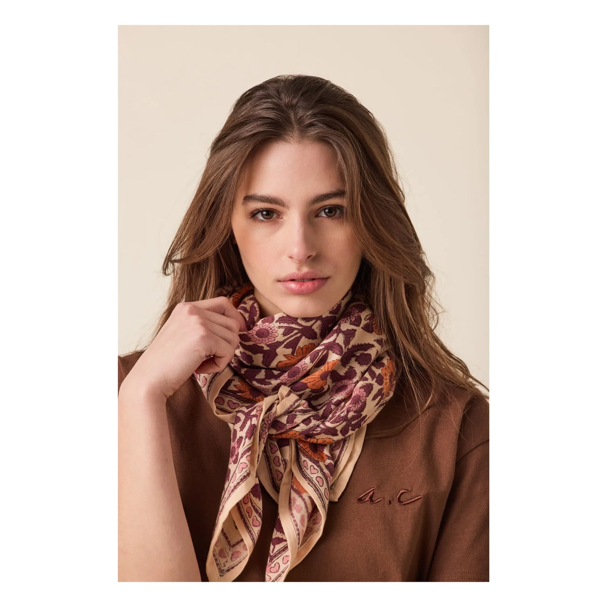 Apaches - Large Scarf Latika Hearts | Pink