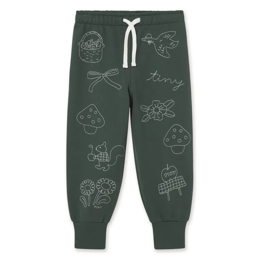 Tinycottons - Organic Cotton Mushroom Jogger Pants | Green