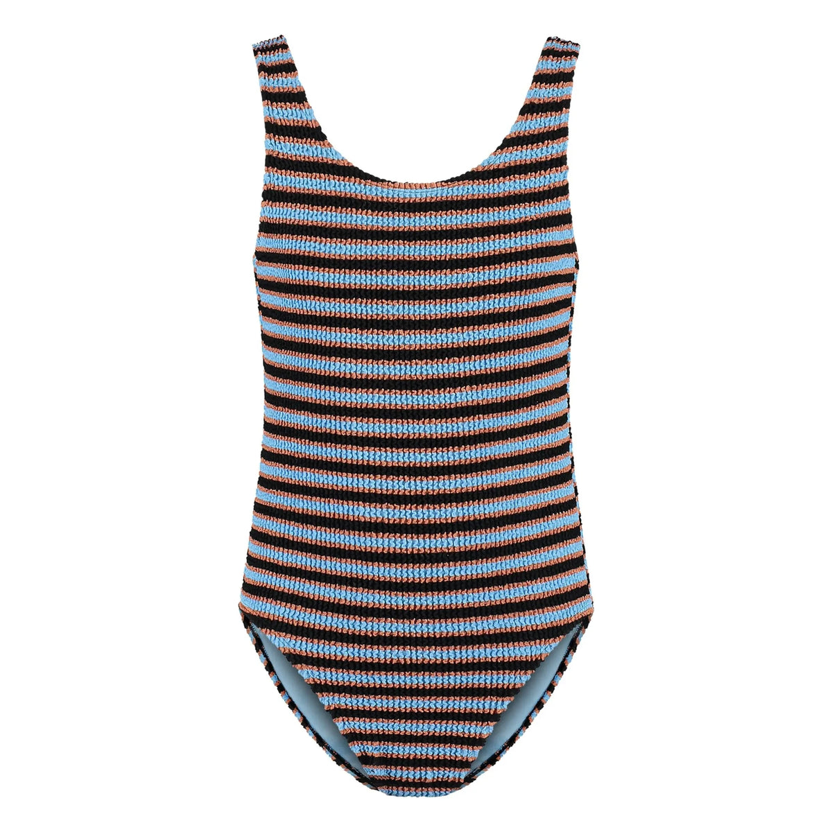 Beachlife - Striped Ribbed Swimsuit | Light Blue