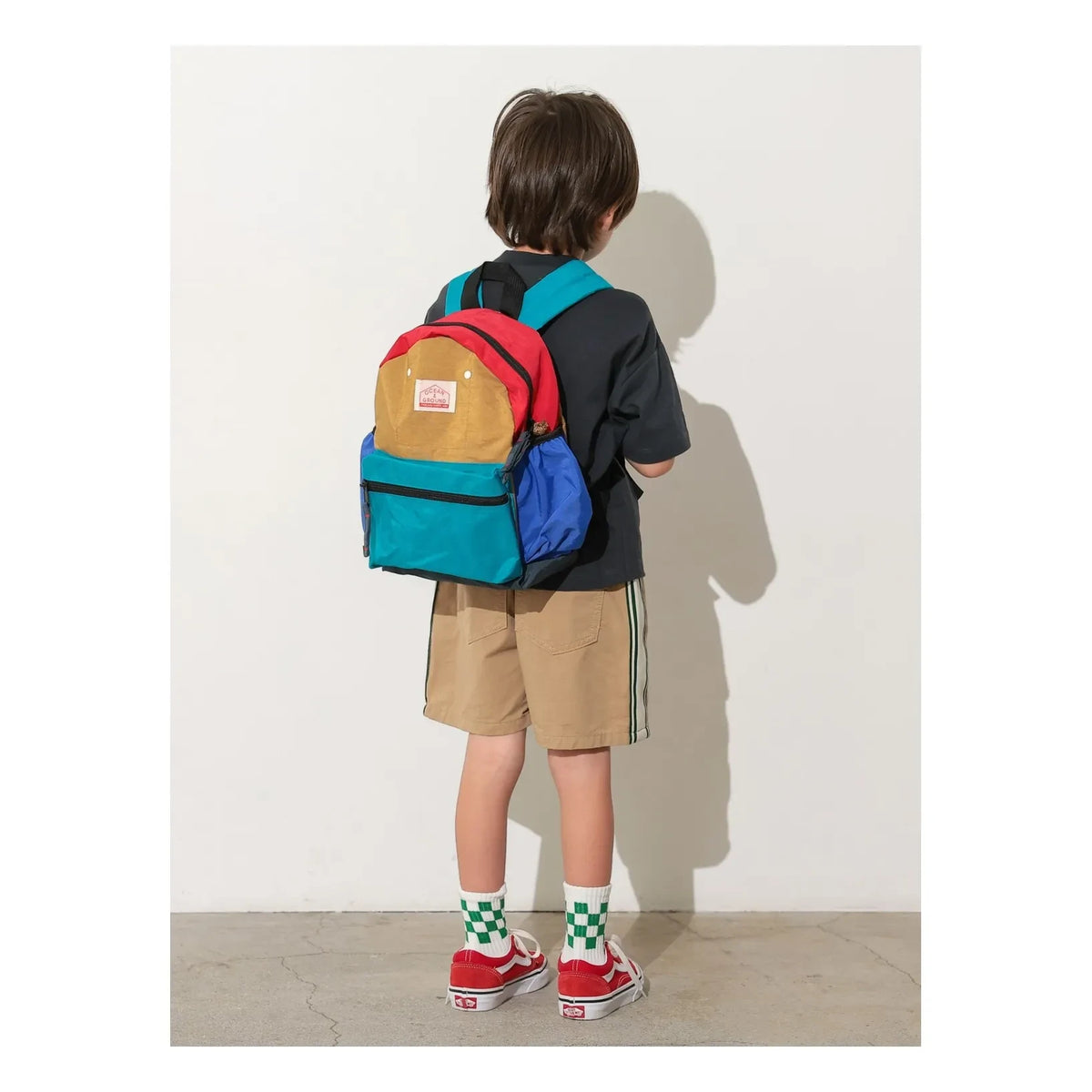 Ocean&Ground - Multicolored Block Backpack | Camel