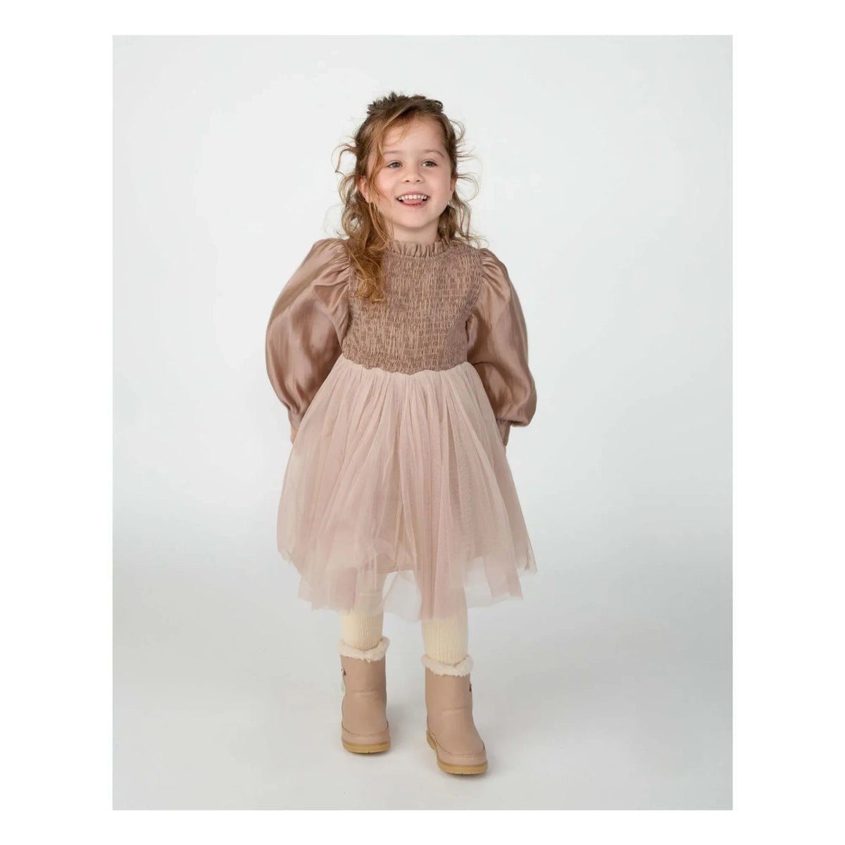 Donsje - Janice Double Material Drawstring Dress | Pink