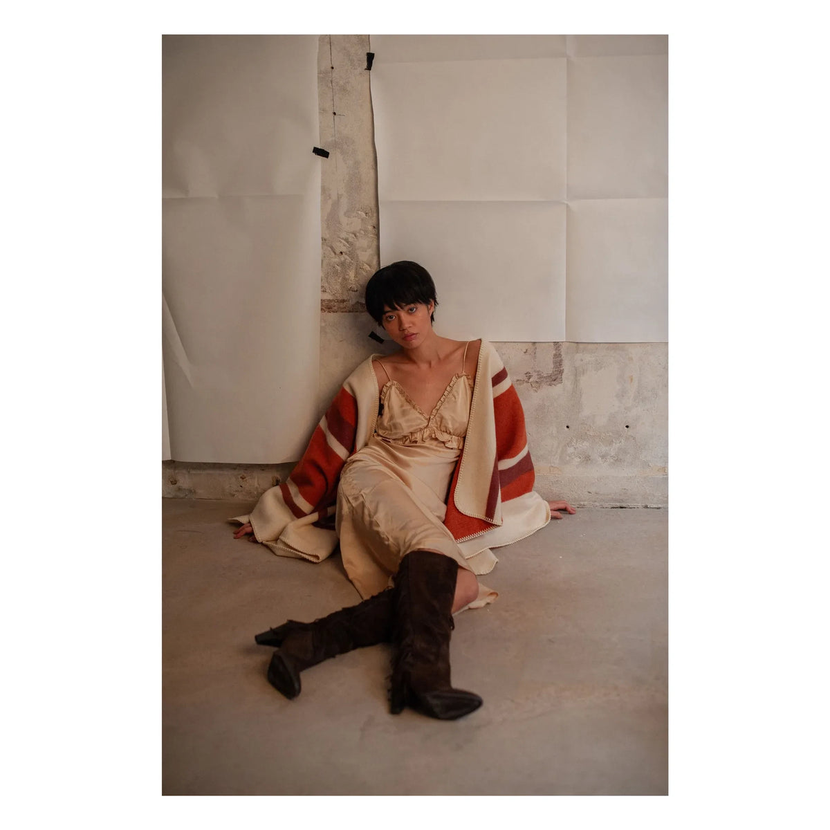 La Méricaine - Hopis Recycled Wool Poncho | Beige