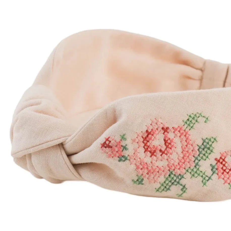 Gingersnaps - Avila Embroidered Headband | Beige