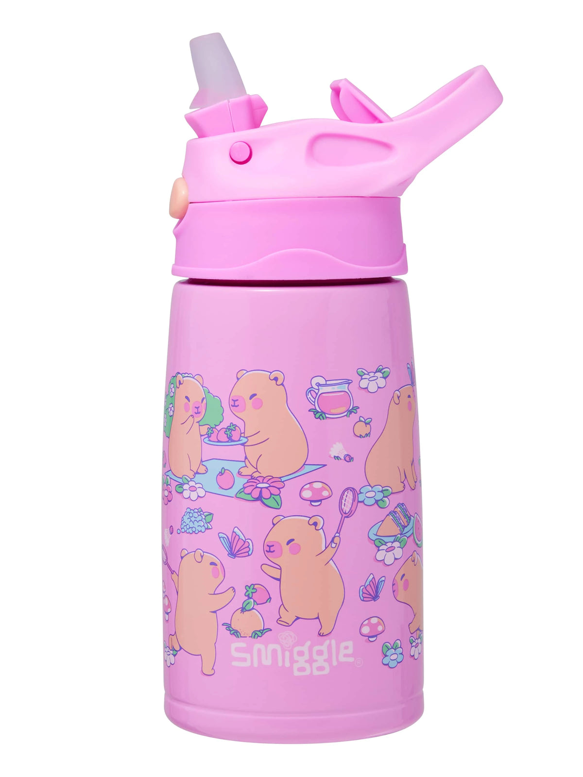 Smiggle - Weekend 400ML Secret Straw Steel Bottle