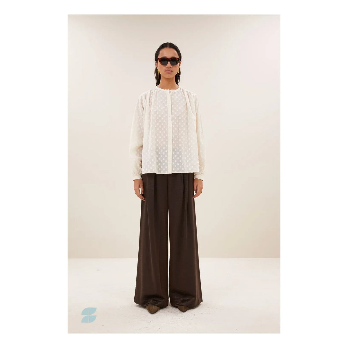 By Bar - Nyka Weave Organic Cotton Blouse | Ecru