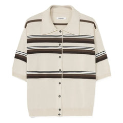 Cordera - Striped Cotton Polo Shirt | Beige