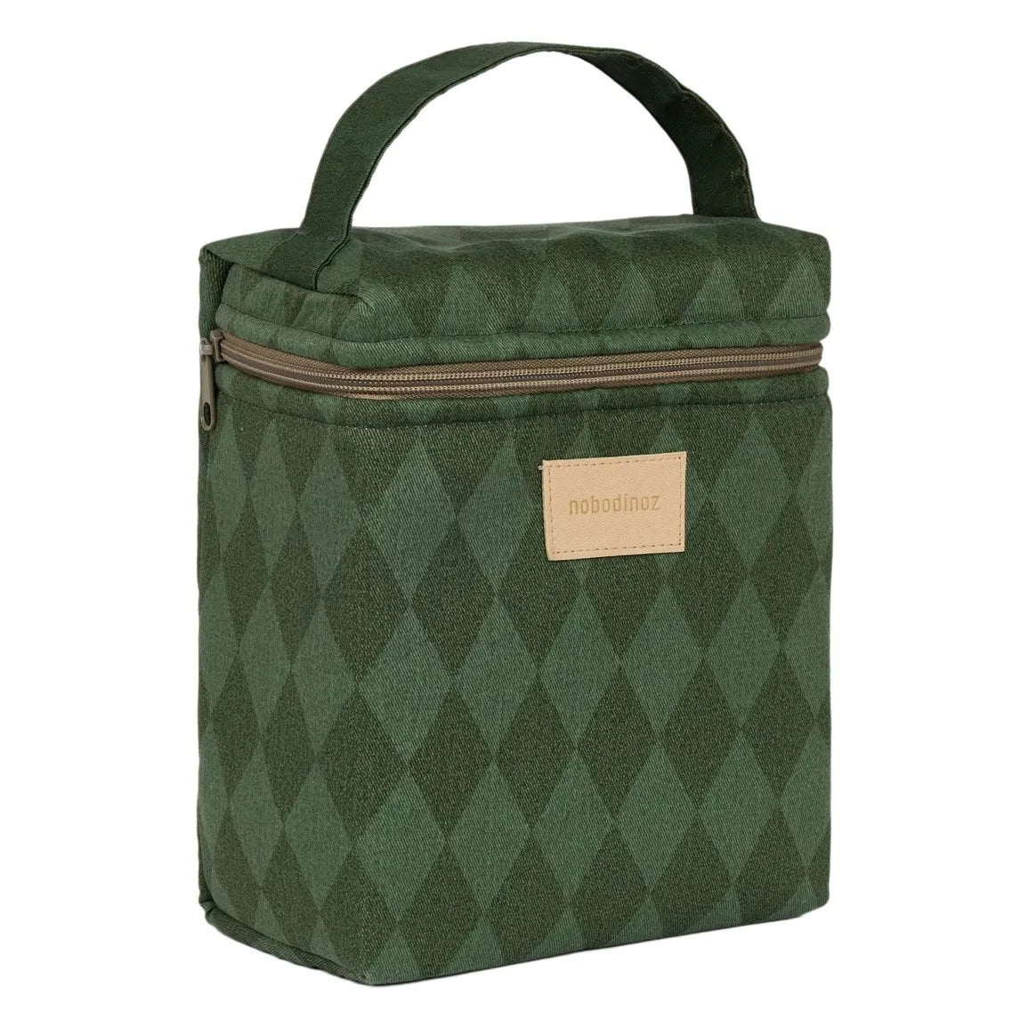 Nobodinoz - Hyde Park Diamonds Insulated Lunch Bag | Green