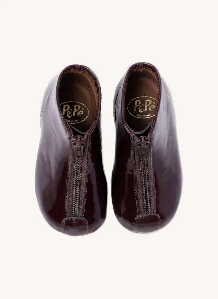 Pèpè - Burgundy Patent Leather Ankle Boots