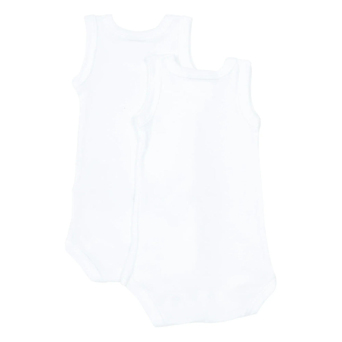 Petit Bateau - Pack of 2 Organic Cotton Sleeveless Baby Rompers | White