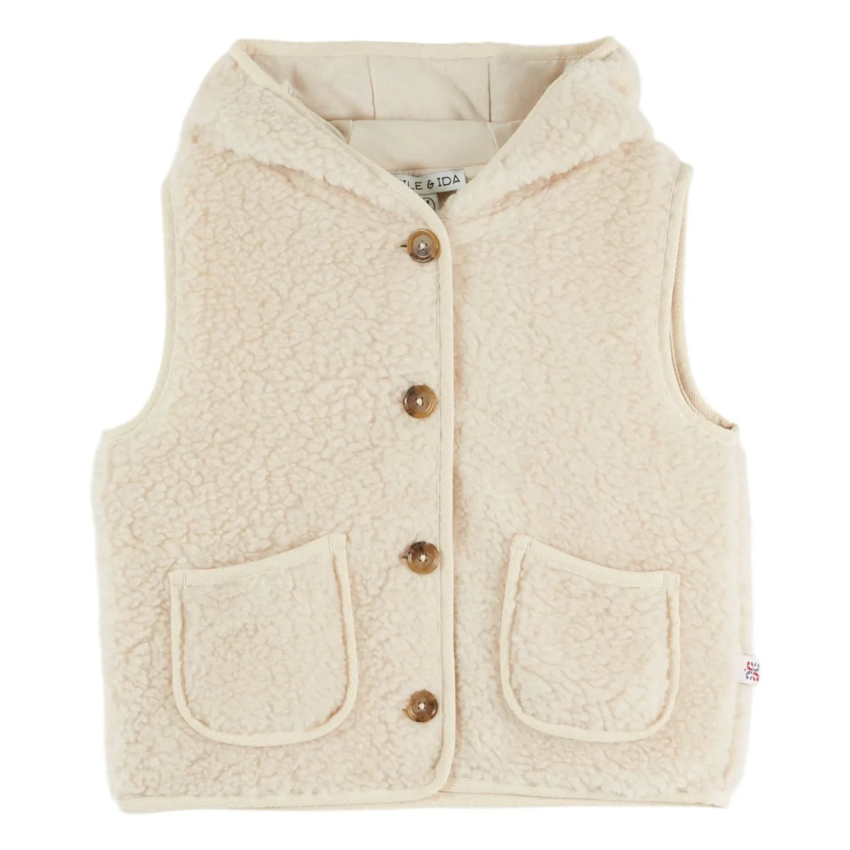 Emile et Ida - Sleeveless Sherpa Jacket | Ecru