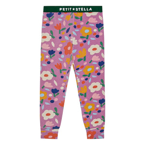 Petit Stella - Floral Pattern Pima Cotton and Modal Pajama | Plum