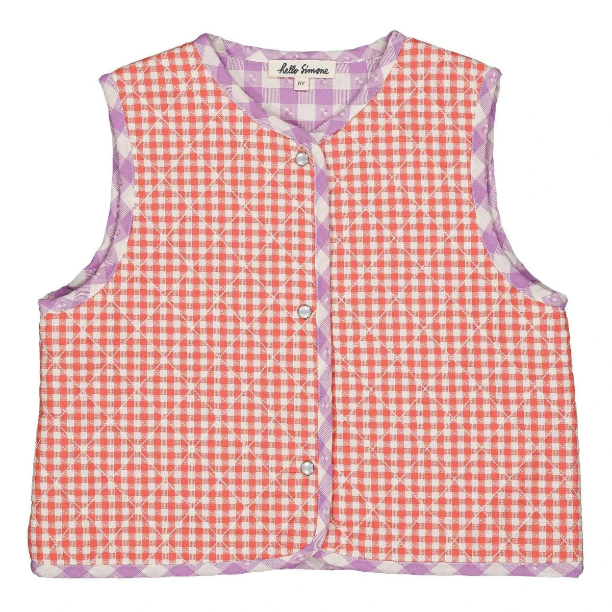 Hello Simone - Mira Vichy Sleeveless Jacket | Red