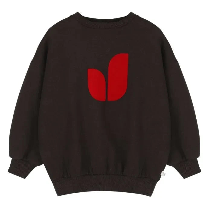 Jenest - Pippa Organic Cotton Melange Sweatshirt | Dark Brown