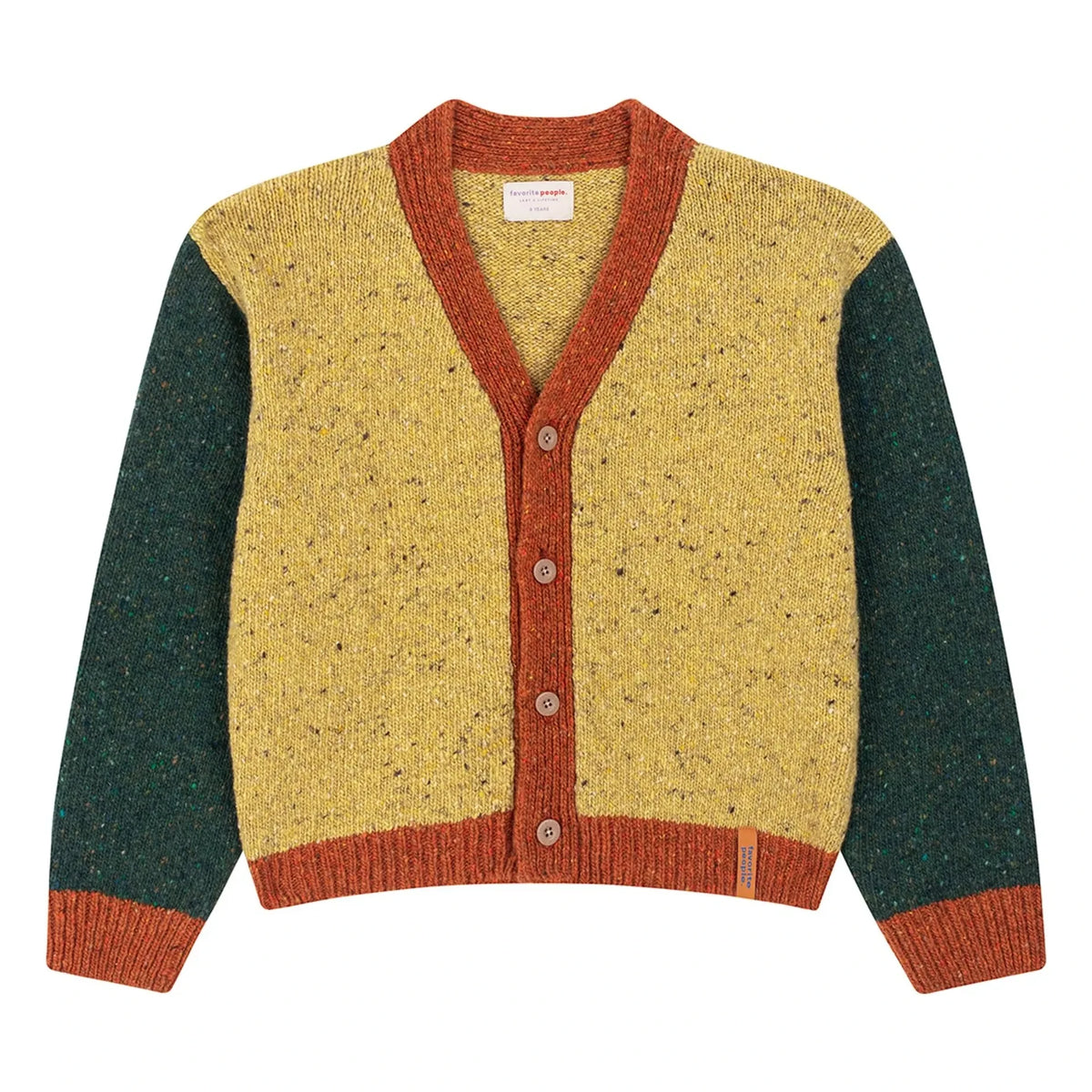 Favorite People - Lunch Box Color Block Wool Cardigan | Yellow