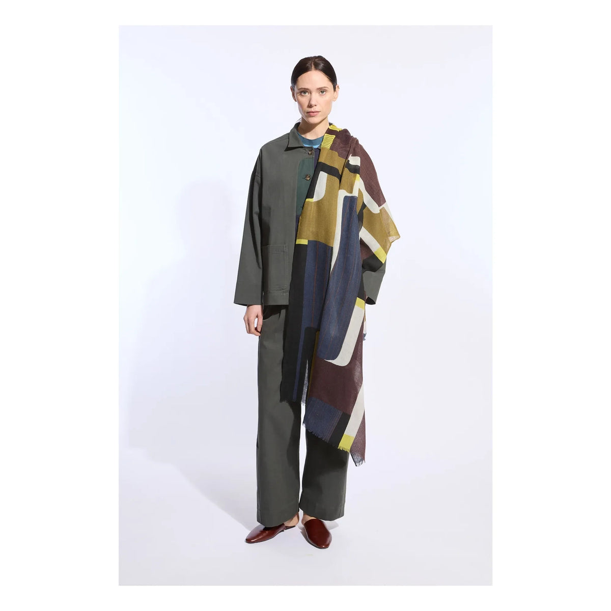 Mapoésie - Petra Wool Shawl | Khaki