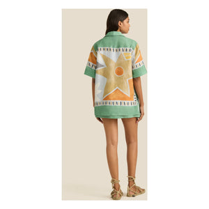 Soleil Soleil - Margot Aster Linen Shirt | Aqua