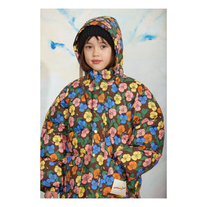 Mini Rodini - Floral Print Recycled-Fiber Puffer Jacket | Black