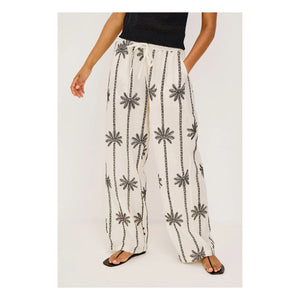 Rails - Emmie Linen Embroidered Pants | White