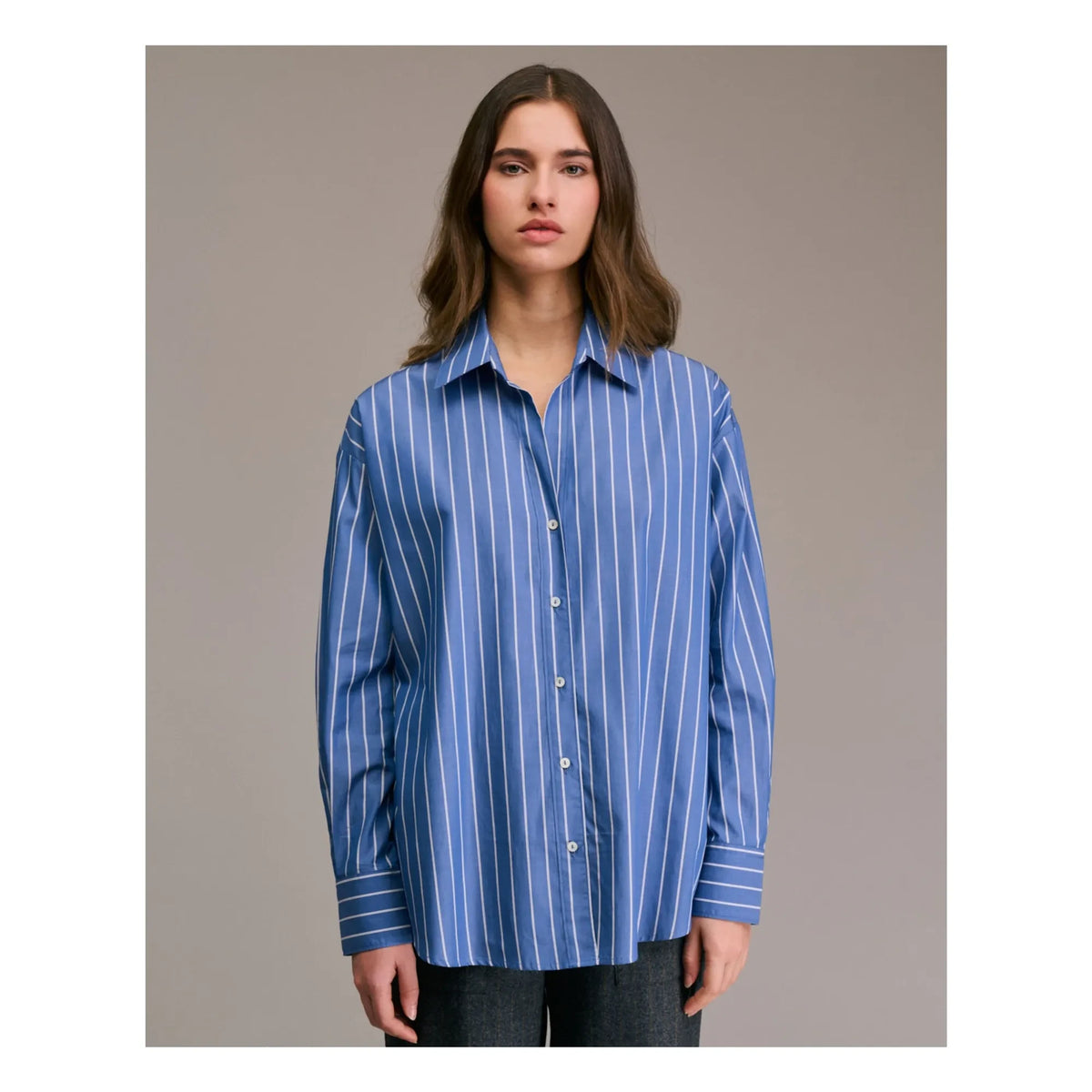 Diega - Cirilla Striped Shirt | Blue