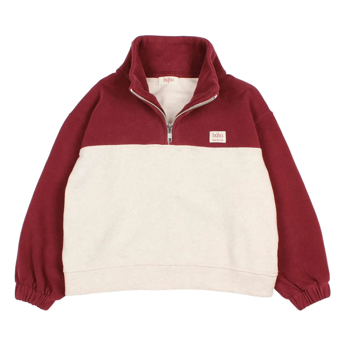 Búho - Two-tone trucker collar sweatshirt | Burgundy