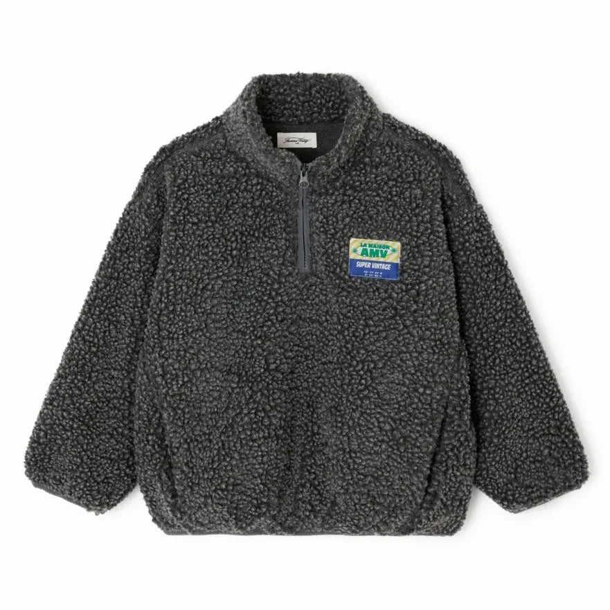 American Vintage - Hoktown Badge Sweatshirt Made from Recycled Fibers | Charcoal Grey