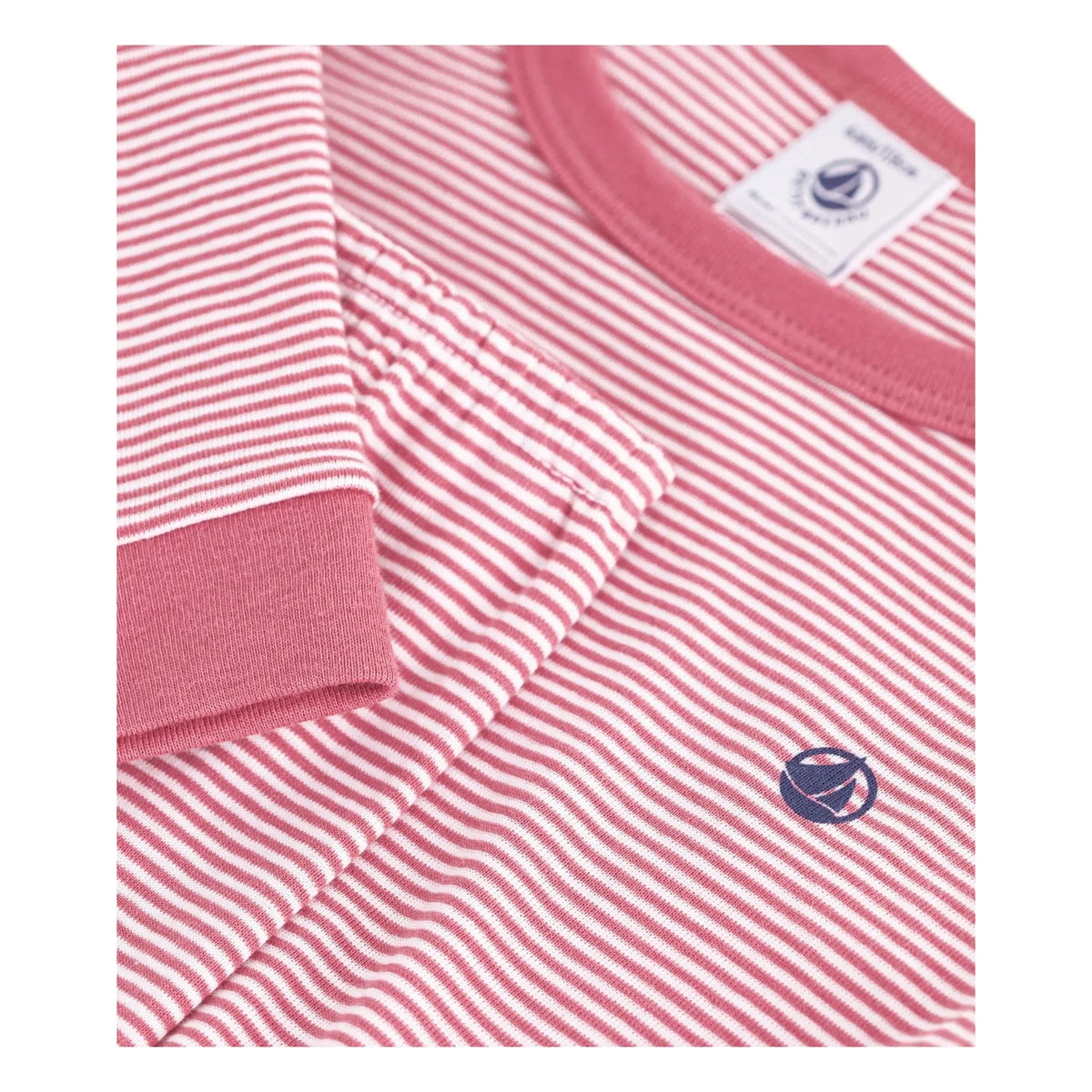 Petit Bateau - Milleraies Organic Cotton Slim Fit Striped Pajamas | Dusty Pink